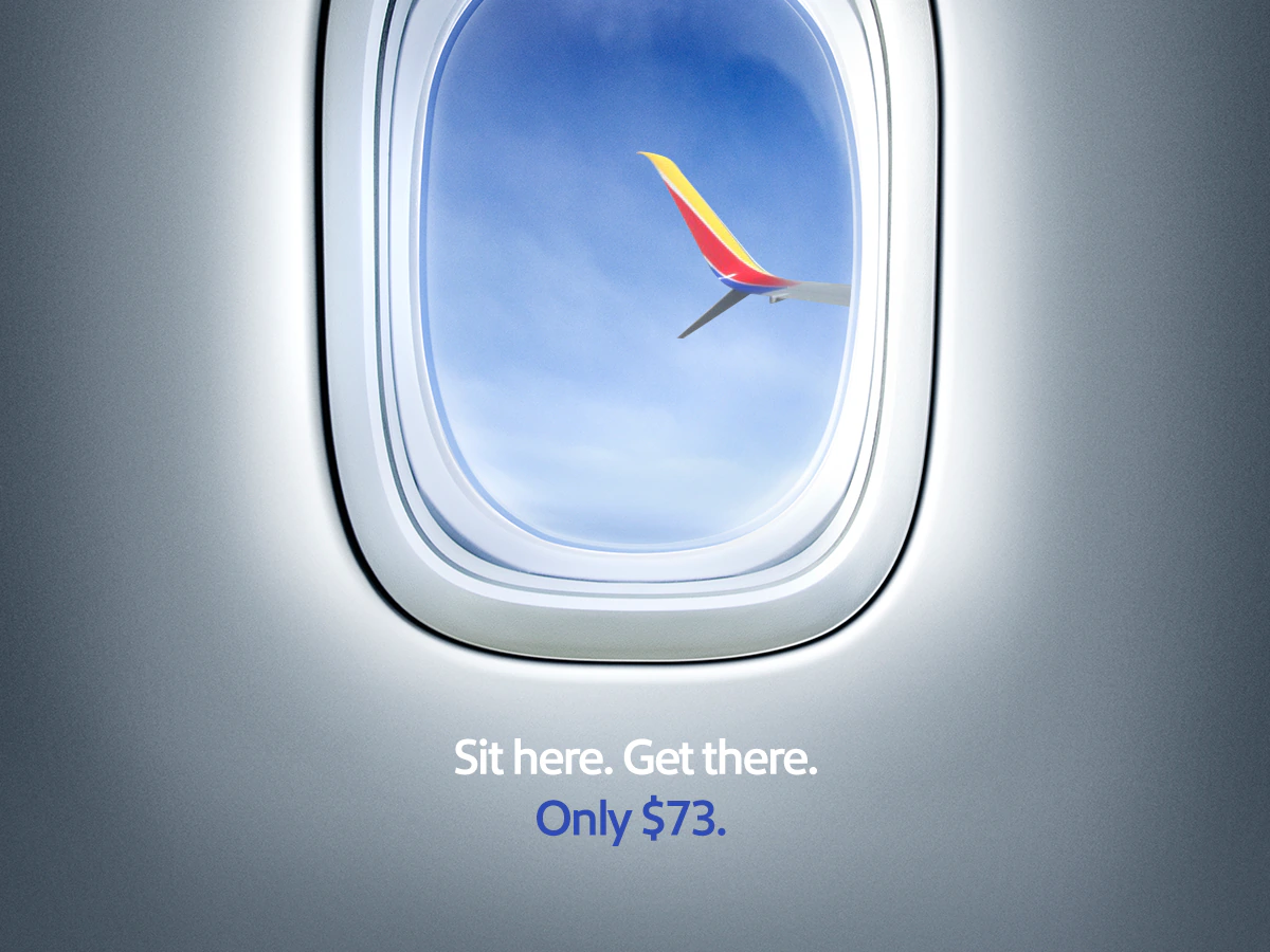 Southwest Airlines campaign concept detail.