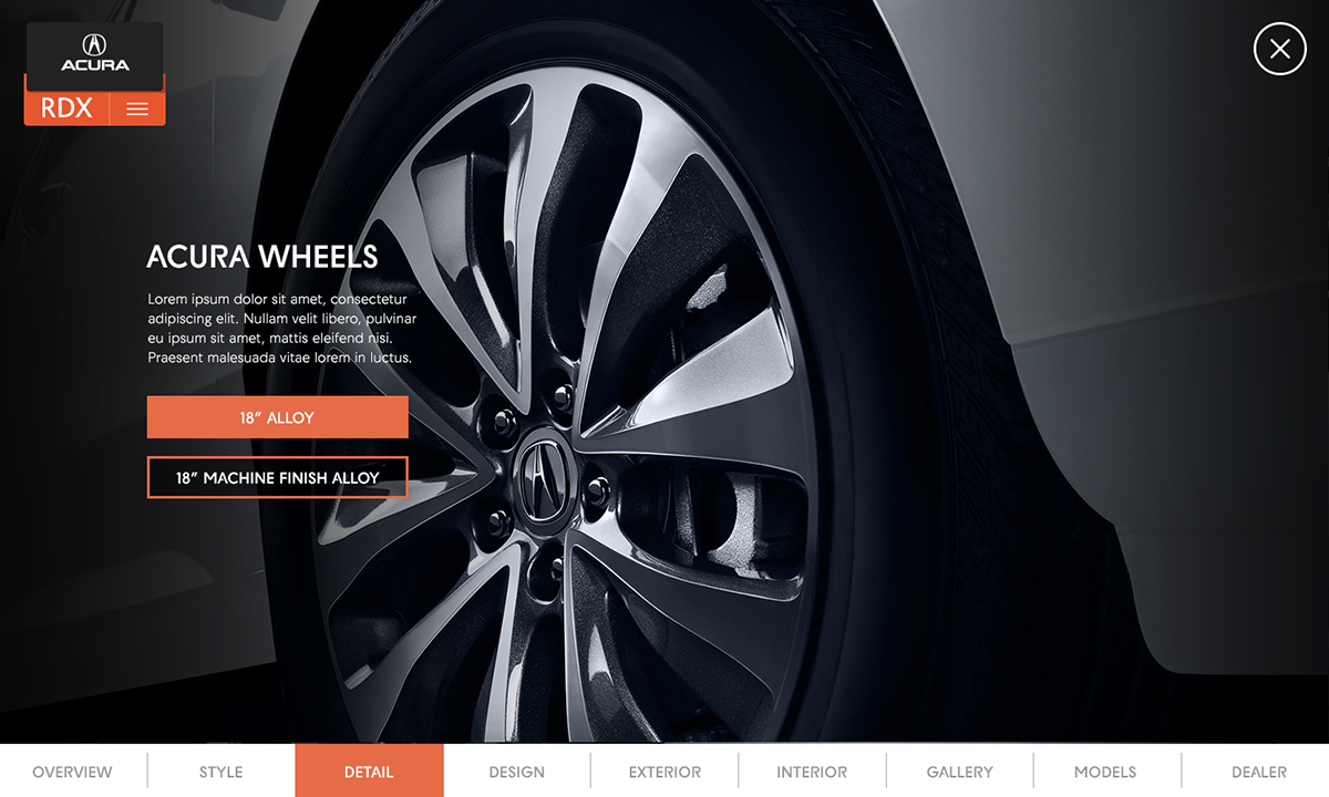 Acura RDX concept interaction detail.