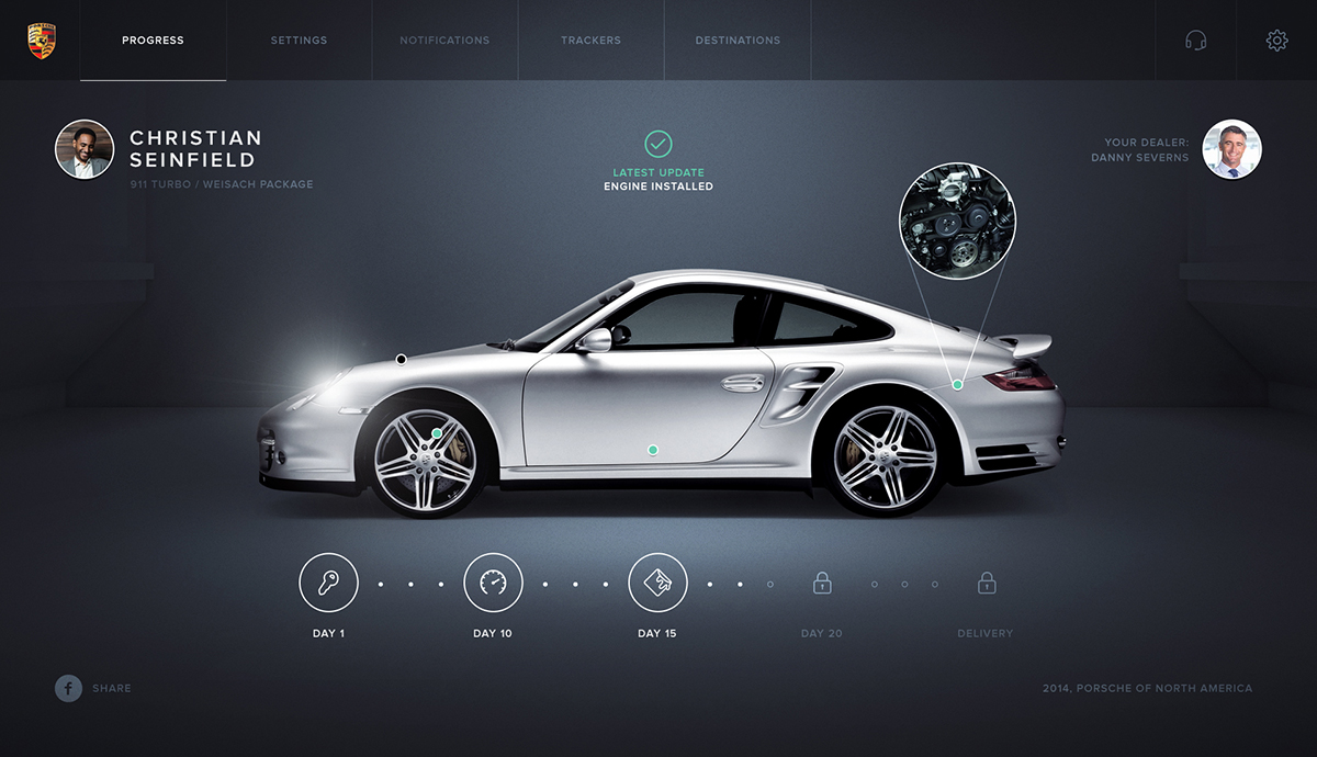 Porsche concept premium interface detail.