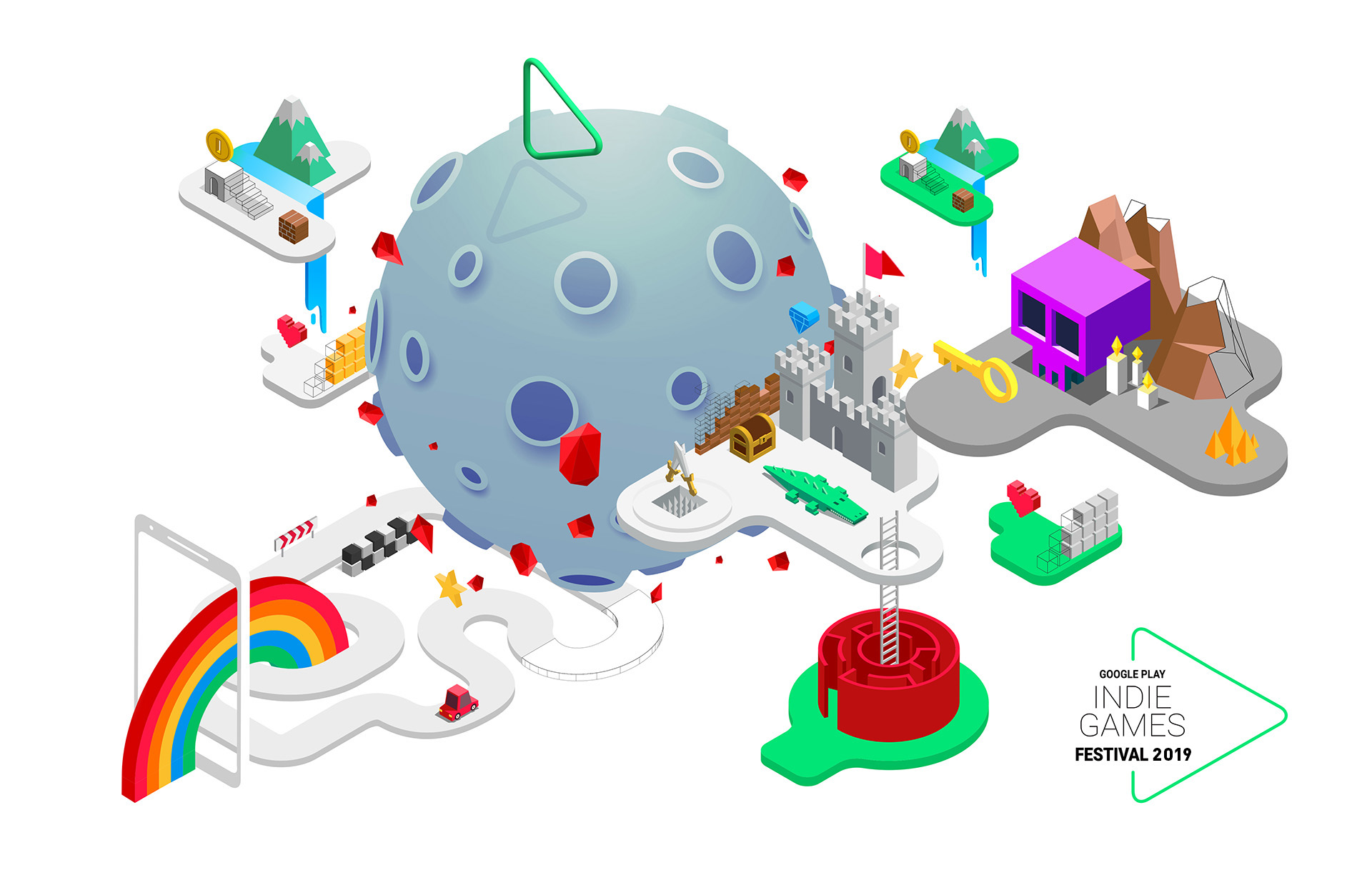 Google Play Indie Game Festival visual identity.